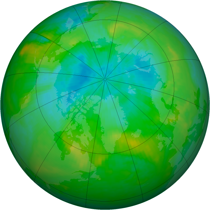 Arctic ozone map for 09 August 1989